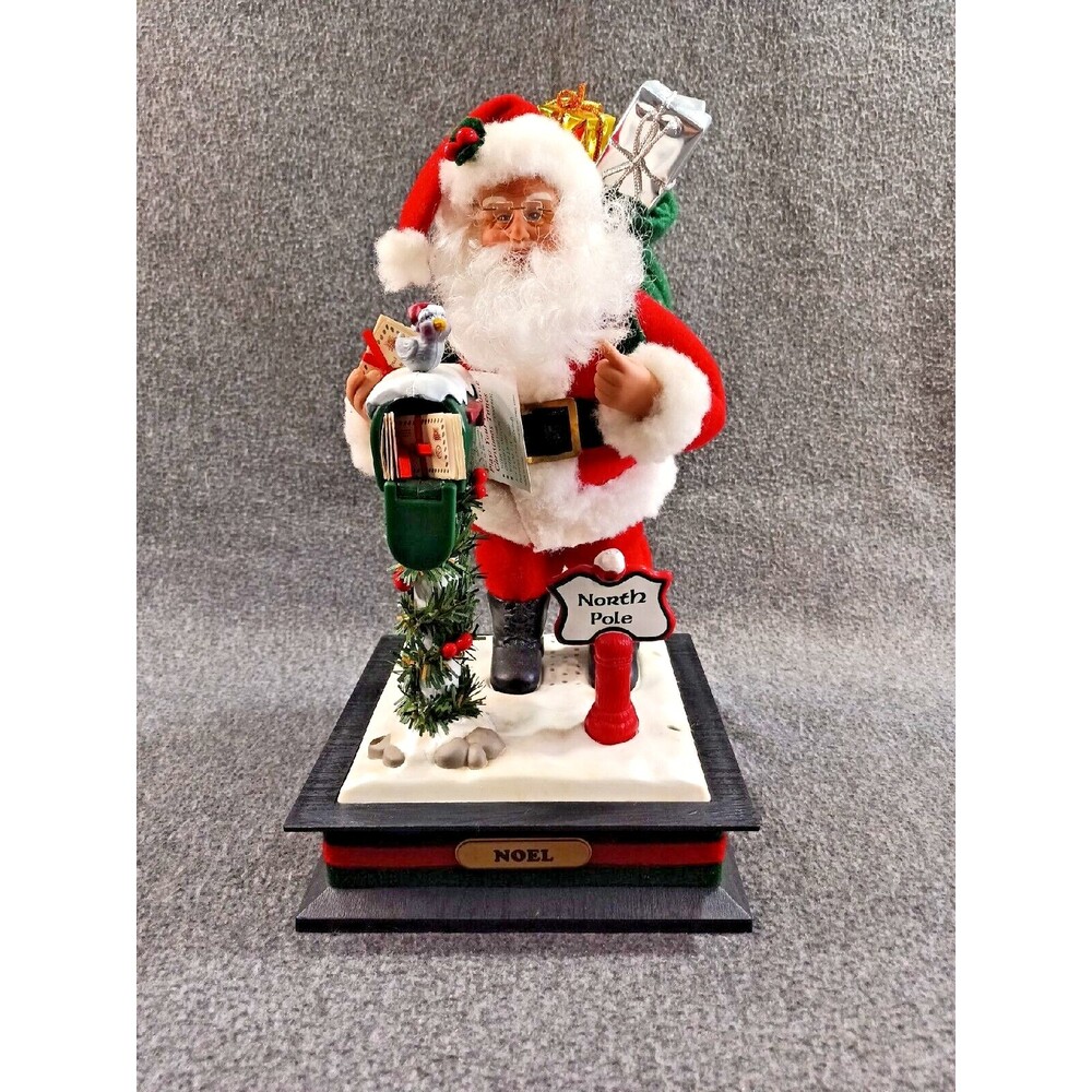 Holiday Creations Musical Santa Christmas Carols Lights Holiday Scene 12" TESTED